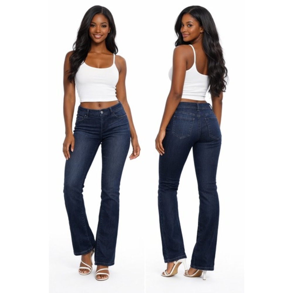 Ann Taylor The Boot Curvy Fit Dark Wash Bootcut Jeans Blue Denim 4 Cowgirl 67-31